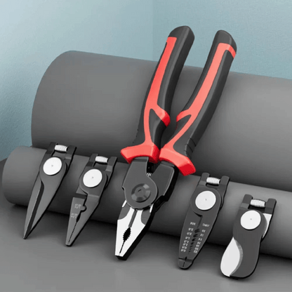 Alicates Universal Multifuncional Con Cabezas Intercambiables 5 en 1 + Estuche