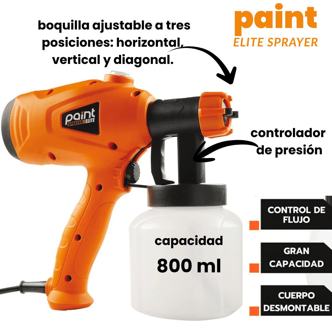 Pistola de Pintura Paint Elite PRO 400W Color Naranja/Azul – pintá todo en minutos